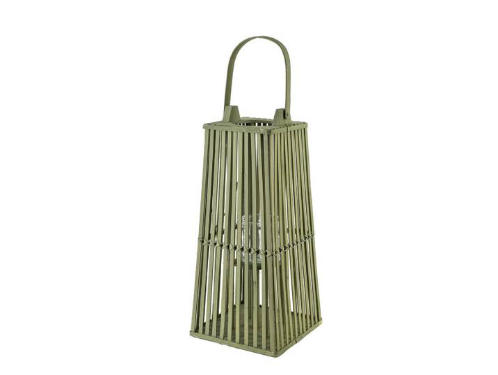 Mondex Laterne Lucie 23/23/48cm Weidengeflecht Holz, Grün, Naturmaterialen, Holz, 23x48x23 cm, Dekoration, Laternen & Windlichter, Windlichter
