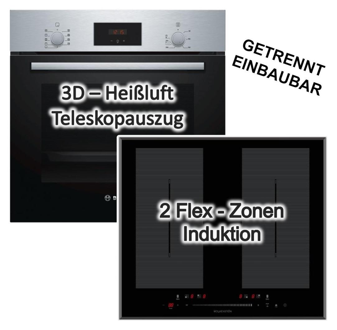Bosch Backofen HBF114ESO mit Wolkenstein Kochfeld Flächeninduktion 60cm autark