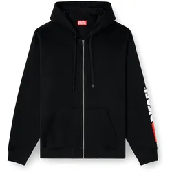 DIESEL Herren Sweatjacke - S-BOXT-ZIP-HOOD-DIV, Kapuze, einfarbig Schwarz / L