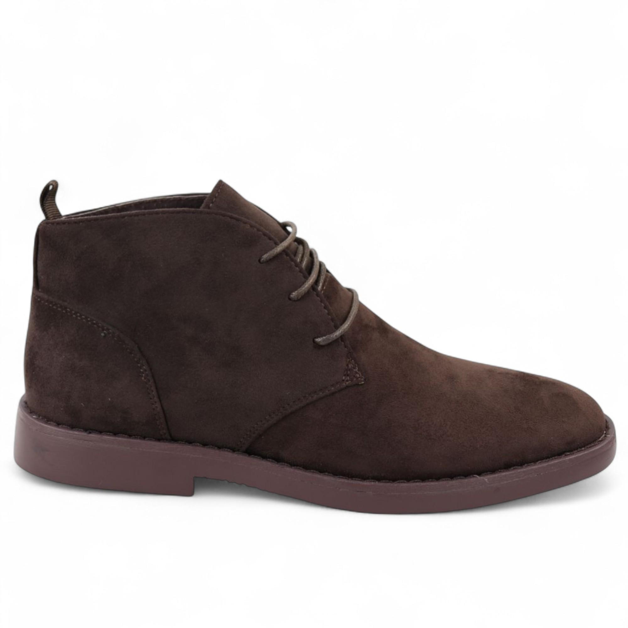 Braune Premium Chukka-Stiefel aus Wildleder im Desert-Stil für Herren