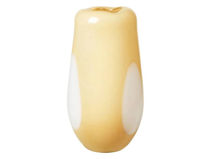 Broste Copenhagen Vase en verre Ada Dot 37 cm Golden fleece yellow