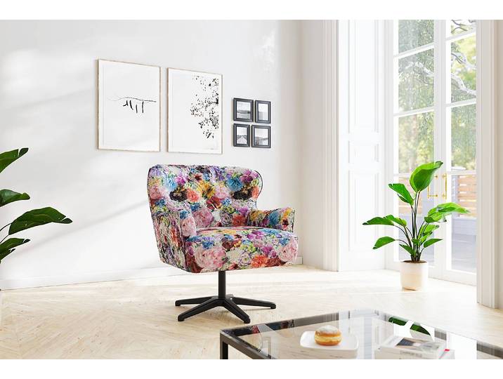 Sessel Lodging Multicolor Microfaser Flora 83 x 97 x 87cm