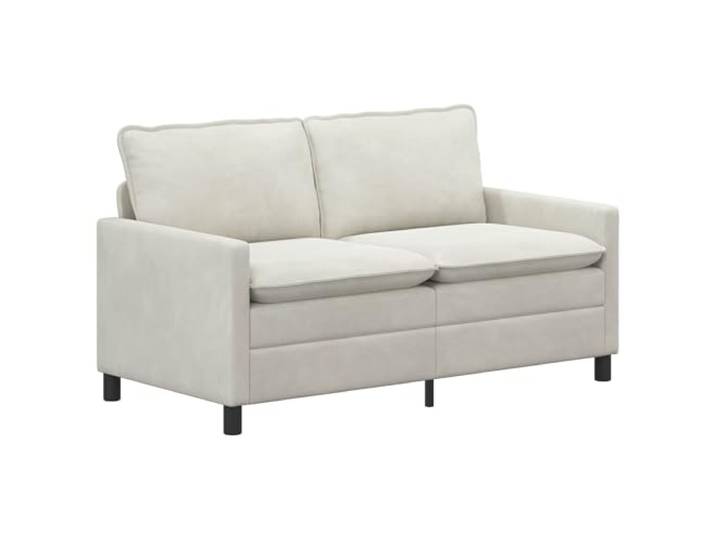 IBUQDDV Sofa Creme 156 x 81 x 87,5 cm Samt Samt-Oberfläche, Metallrahmen, gepolsterte Rückenlehne, geschwungene Armlehnen, trockenes Tuch