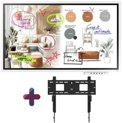 Samsung Flip WM65FX Flipchart 164 cm 65 Zoll inkl. Neomounts LEVEL-750 WL30-750BL16 Wandhalterung & Tray CY-TF65BFC