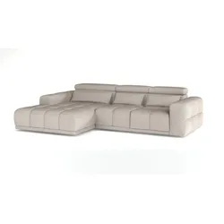 Ecksofa Panama Stoff Silver