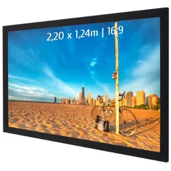 KIMEX - Rahmenleinwand 2,20 x 1,24m - Format 16:9