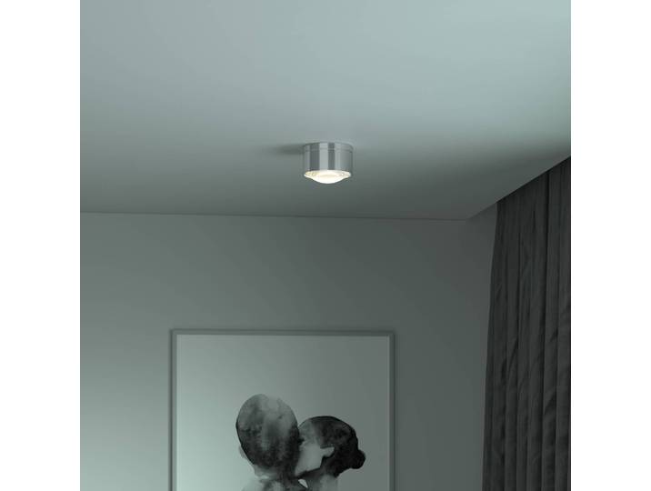 Top Light Puk! 120 One LED-Deckenspot Linse matt, chrom One, dimmbar, chrom / silber, für Wohn- / Esszimmer, Aluminium, Modern