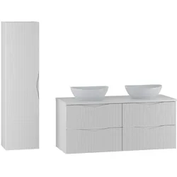 BADMÖBEL 120.6cm Tao 2er-Set Weiß