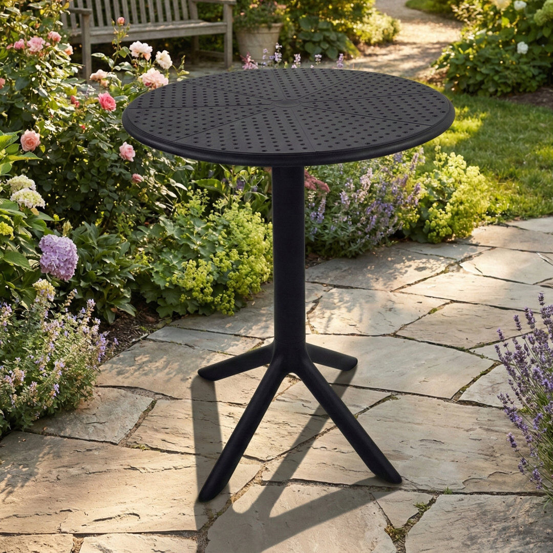 George Oliver Outdoor Bistro Table - 60 cm W 60 cm D Black
