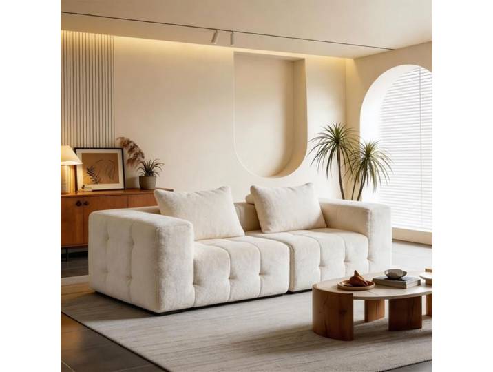 Canapé 2-3 places moderne en chenille – Idéal petit salon et appartement confortable
