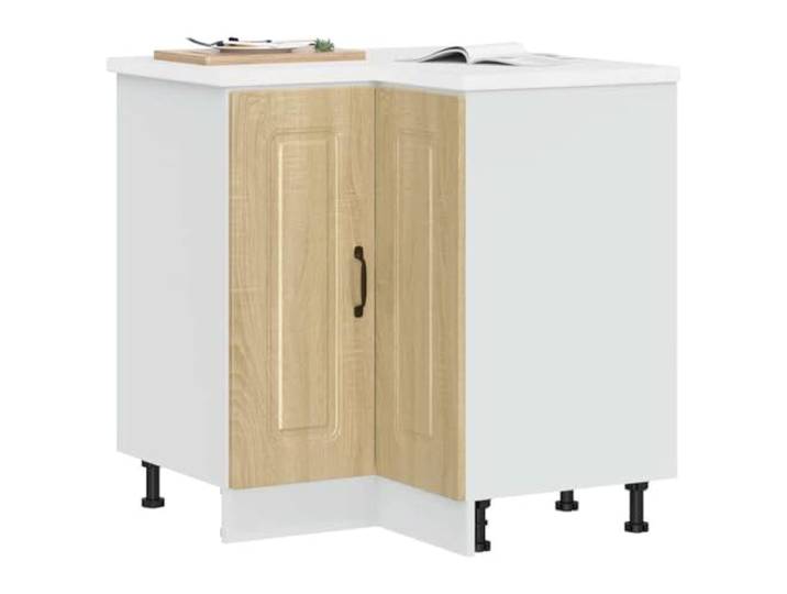 Molumvel Eckunterschrank Kalmar Küchenschrank Holzwerkstoff Sonoma-Eiche Platzsparendes Design, Stauraum für Küchenutensilien, Höhenverstellbare Füße