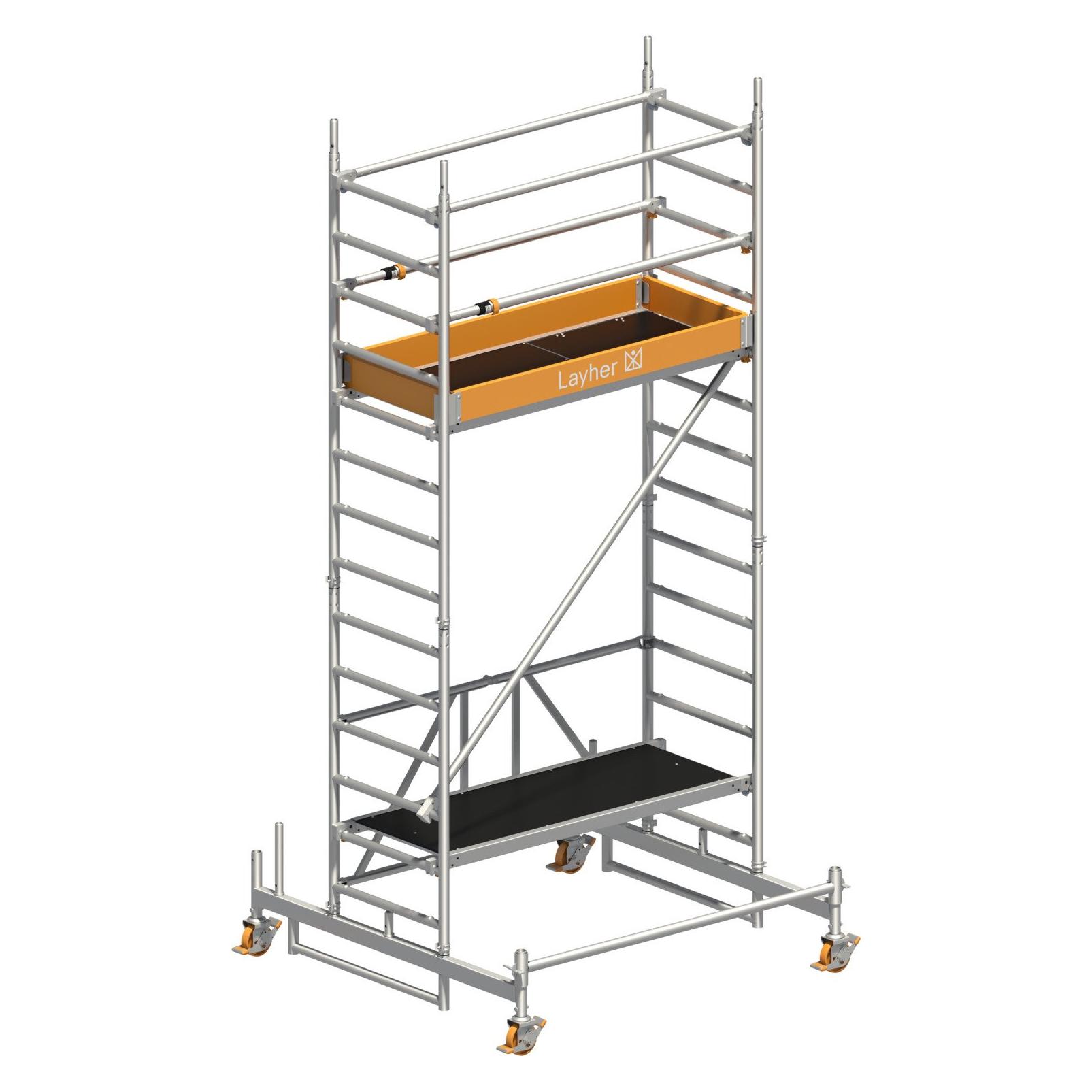 Layher Zifa P2 mit Uni Telegeländer, 1416213 max. Plattformhöhe, 2.76 m (Plattformleiter) (229220)