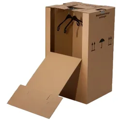 BB-Verpackungen GmbH 10 x Kleiderbox mini 40 kg Traglast stabiler Kleiderkarton mit Kleiderstange 2-wellig Umzugskarton Textilkarton BB-Verpackungen