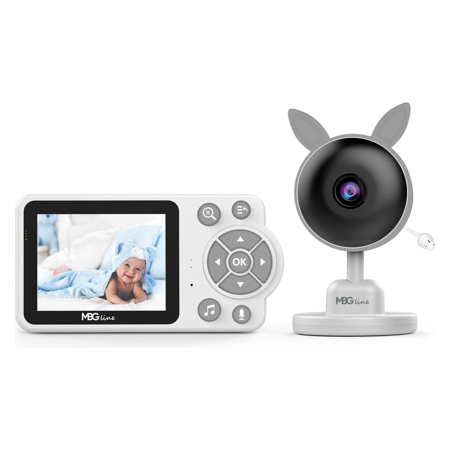 MBG Line Niania Niania elektroniczna kamera na żywo tryb nocny LCD ZOOM bezprzewodowa (Babyphone mit Kamera, 300 m) (CARE C3)