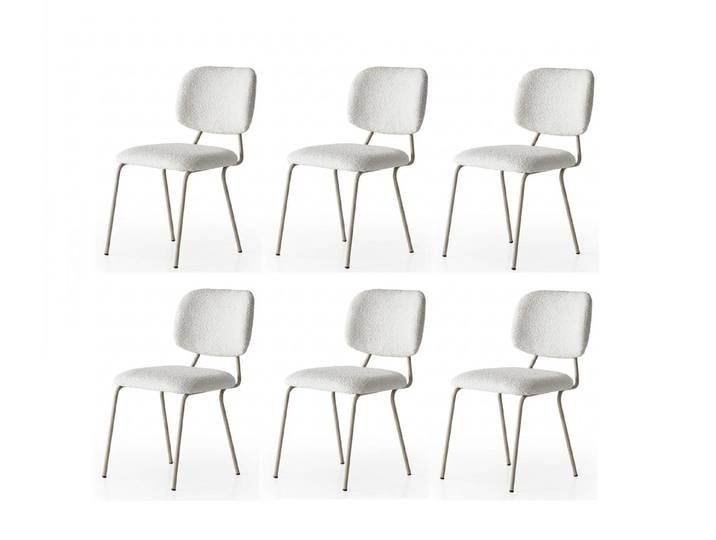JVmoebel Esszimmerstuhl Stuhl-Set 6x Stuhl Beige Bequem Modern Stilvoll Weich Klassisch, Made in Europa