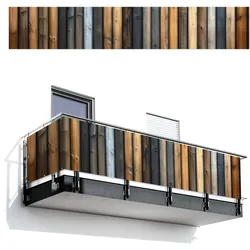BALKON-SICHTSCHUTZ Holz - Dielen - Gemischt Groß 500x85 cm