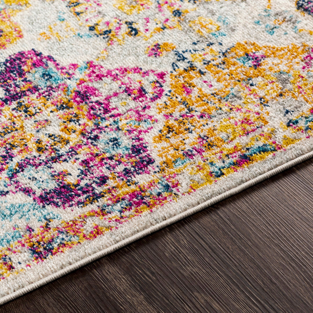 World Menagerie Sterne Machine Woven Beige/Blue/Orange/Pink/Teal/Yellow Indoor Rug Orange;Teal;Pink;Yellow;Beige;Blue Rectangle 140 x 200 cm