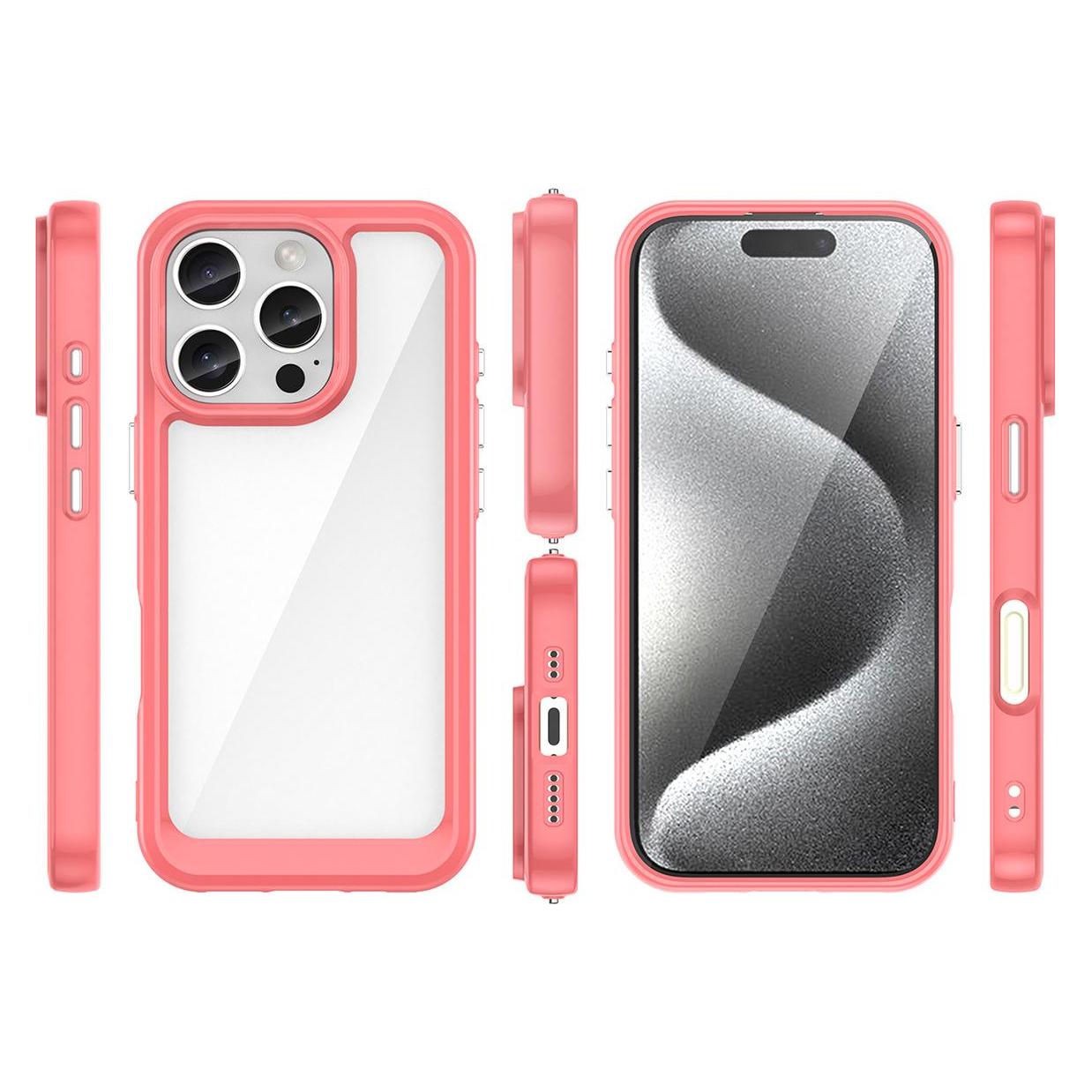 Hurtel Outer Space Case with Gel Frame for iPhone 16 Pro Max - Red (Apple iPhone 16 Pro Max) (OUTER SPACE CASE IPHONE 16 PRO MAX RED)