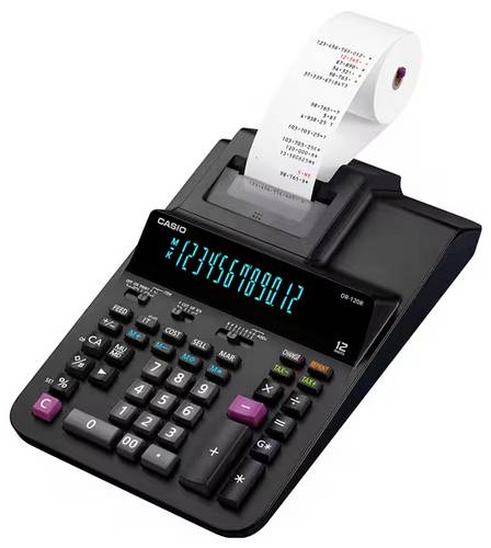 Casio CASIO - Tischrechner druckend schwarz Druckender Tischrechner Schwarz Display (Stellen): 12 (B x H x T) 204.5 x 111.2 x 376.5 mm