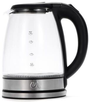 Uber Appliance 1.8L Glass & Stainless Steel Water Boiler, Heater & Electric Tea Kettle