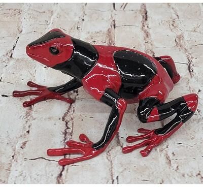Bronzhaus Red Black Poison Dart Tree Frog Sculpture Figurine Signed Original Numbered Collectible