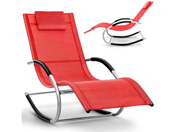 tillvex Chaise longue de jardin pliable Rouge Chaise longue inclinable résistante aux intempéries