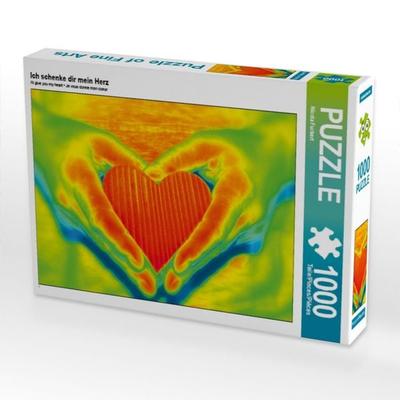 CALVENDO Puzzle Ich schenke dir mein Herz | 1000 Teile Lege-Größe 64x48cm Foto-Puzzle für glückliche Stunden