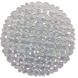 Spirella Duschmatte Riverstone, Ø 57 cm, Kunststoff, rutschfest, mit Saugnäpfen, transparent