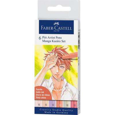 Faber-Castell Tuschestifte Pitt Artist Pens Manga Kaoiro, 6er Etui
