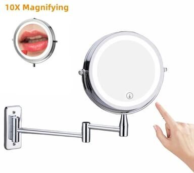 Uplift Essentials Double Sided Wall Mounted Magnifying Makeup Mirror 10x Magnification