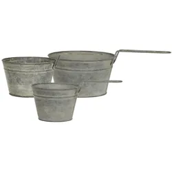 Chic Antique Eisen Blumentopf mit Griff im Set, 10x17,5 cm