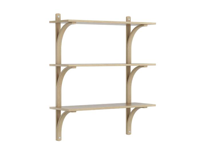 Swedese Levi Regal 3 Fachboden Naturlackierte Eiche-Aluminium, 90 cm