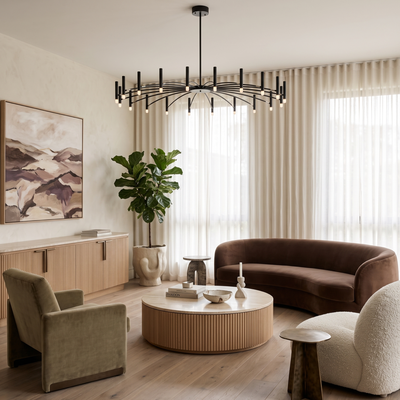 Kendall   Contemporary Chandelier   12 Candles / Warm White (3000k)   Bedroom Lighting   Living Room Lighting   MOD LIGHTING