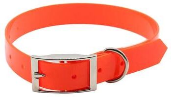Uplift Treasures Waterproof TPU Nylon Dog Collar With Easy Clean Design orange l