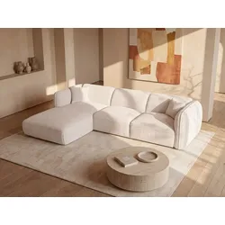 Ecksofa - Ecke links - Chenille-Stoff - Beige - CAMILIO von Maison Céphy