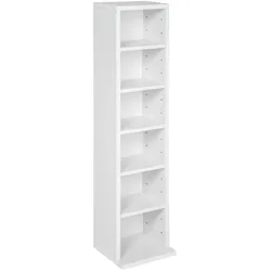 tectake Standregal Medienregal mit 6 Fächern 90x21x20cm  Weiß