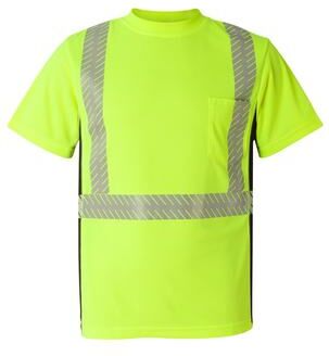 Kishigo 9114-9115 Premium Black Series Breathable Tape Class 2 T-Shirt in Lime size 4XL   Micro Polyester interlock