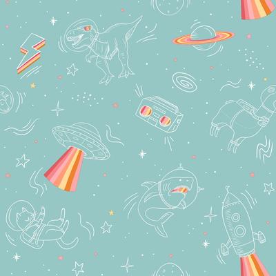 "Veer Decor Space Adventures Wallpaper - Roll 20.86""x33ft"