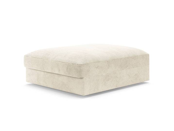 Polsterhocker Big Weiß Cordstoff Lizza Modern