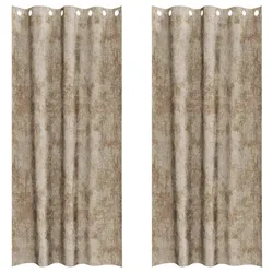 vidaXL Samtvorhänge mit Vorhängen 2 pcs Champagner 260 x 140 cm Samt