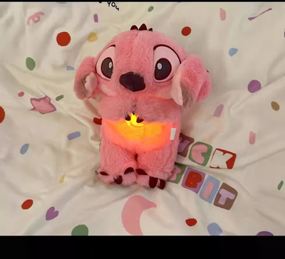 Tiny Tots Teens Trends Kawaii Stitch Anime Plush Doll With Lighting And Music, Baby Sleep Aid, Airbag Toy For Kids Gift b
