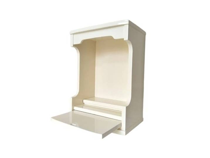 AANNAA Wandmontierter buddhistischer Altar-Schreintisch aus massivem Holz mit versteckten Haken for Gebet(White,70cm)