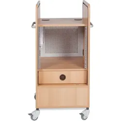 Mediencenter "Royal+", für 19" Geräte, 19", 9 HE, mobiles Rack mit Rollo