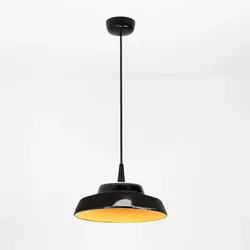 Zafferano Pendelleuchte Circus Black, Ø 24 cm, goldgelbe Keramik, 8W LED 3000K, dimmbar, modernes Design, Innenbeleuchtung, Schutzart IP40, handgefertigt