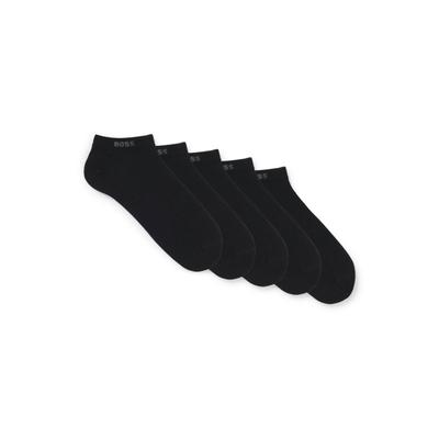 Sneakersocken BOSS "5P AS Uni CC", Herren, Gr. 43-46, Sockengröße, schwarz (schwarz001), Baumwollmischung, elastisch, Socken Sneakersocken, mit BOSS Label