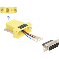 DELOCK 67086 - Adapter D-Sub 15 Pin St. > RJ12 Bu. Montagesatz, gelb