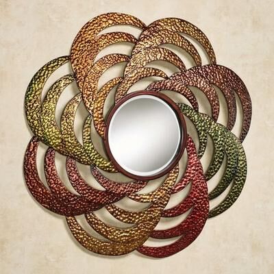 Touch of Class With the Flow Round Wall Mirror Multi Jewel , Multi Jewel