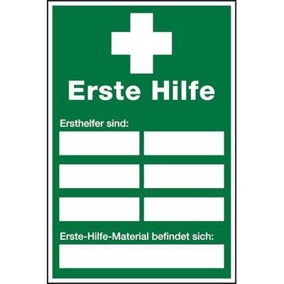 Aushang, Erste Hilfe - Ersthelfer - 200x300x1.5 mm Kunststoff