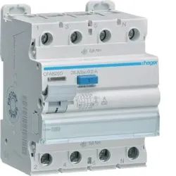 Hager CFA625D Fehlerstromschutzschalter 4 polig 10kA 25A 300mA Typ A