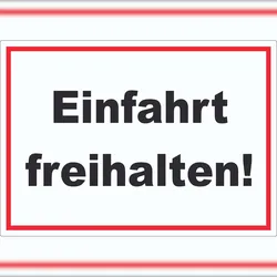 HB-Druck Einfahrt freihalten Aufkleber A9 (37x52mm)